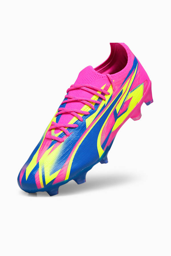 ULTRA ULTIMATE ENERGY FG/AG Football Boots, Luminous Pink-Ultra Blue-Yellow Alert, extralarge