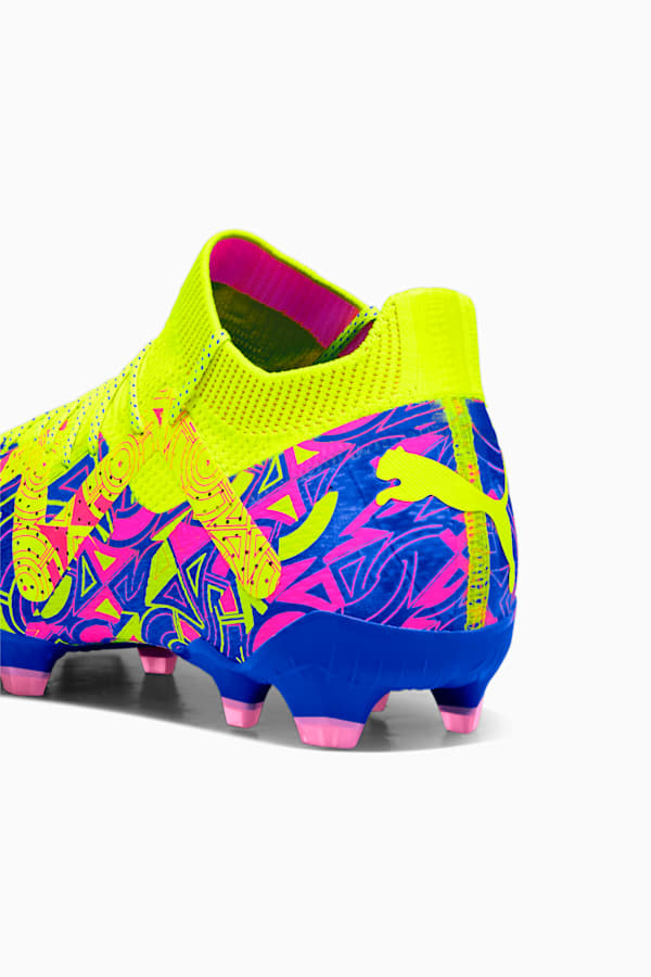 FUTURE ULTIMATE ENERGY FG/AG Football Boots, Ultra Blue-Yellow Alert-Luminous Pink, extralarge