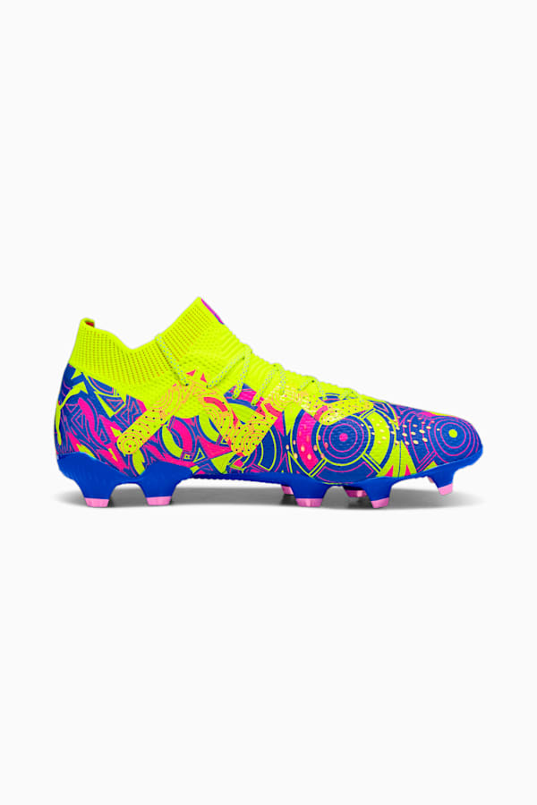FUTURE ULTIMATE ENERGY FG/AG Football Boots, Ultra Blue-Yellow Alert-Luminous Pink, extralarge