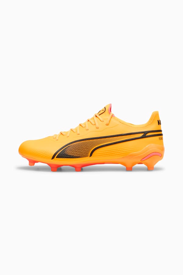 KING ULTIMATE FG/AG Football Boots, Sun Stream-PUMA Black-Sunset Glow, extralarge