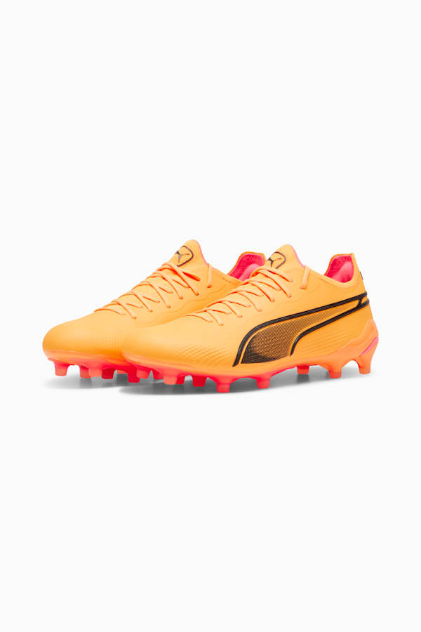 KING ULTIMATE FG/AG Women's Football Boots, Sun Stream-PUMA Black-Sunset Glow, extralarge