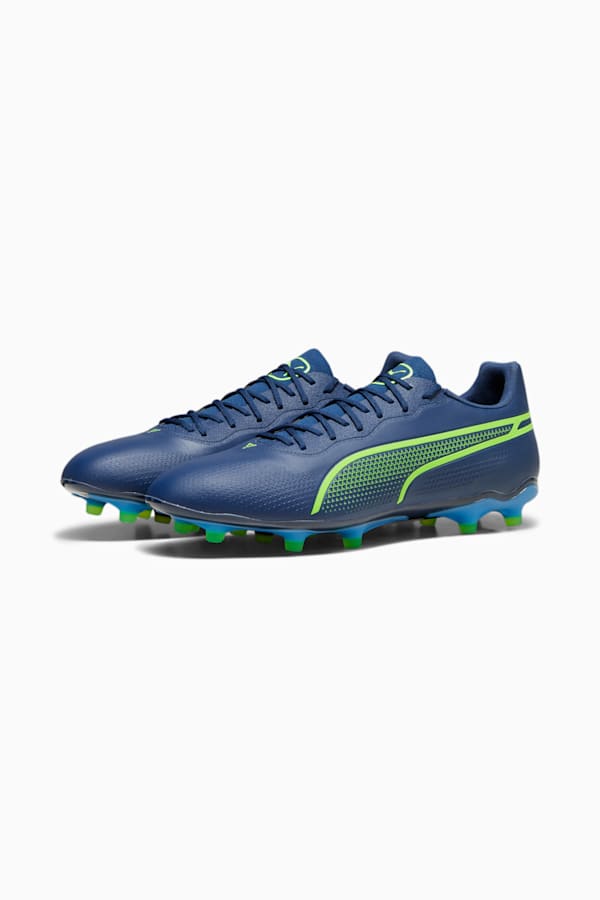 KING PRO FG/AG Football Boots, Persian Blue-Pro Green-Ultra Blue, extralarge