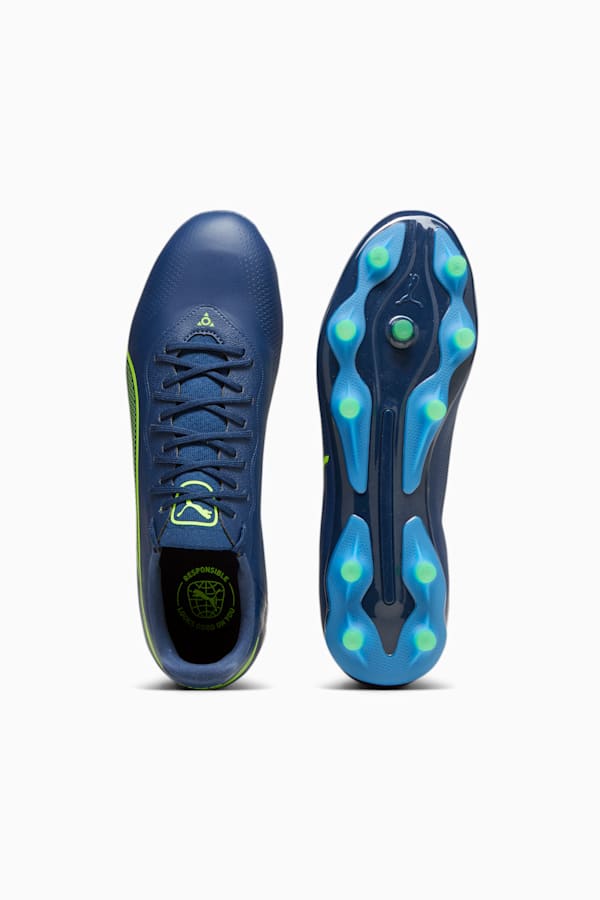 KING PRO FG/AG Football Boots, Persian Blue-Pro Green-Ultra Blue, extralarge