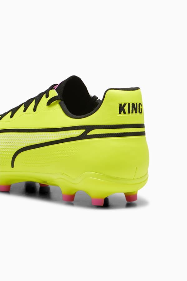 KING PRO FG/AG Football Boots, Electric Lime-PUMA Black-Poison Pink, extralarge