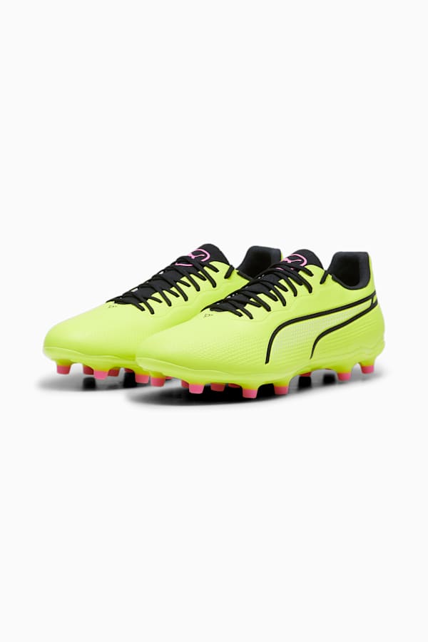 KING PRO FG/AG Women's Football Boots, Electric Lime-PUMA Black-Poison Pink, extralarge