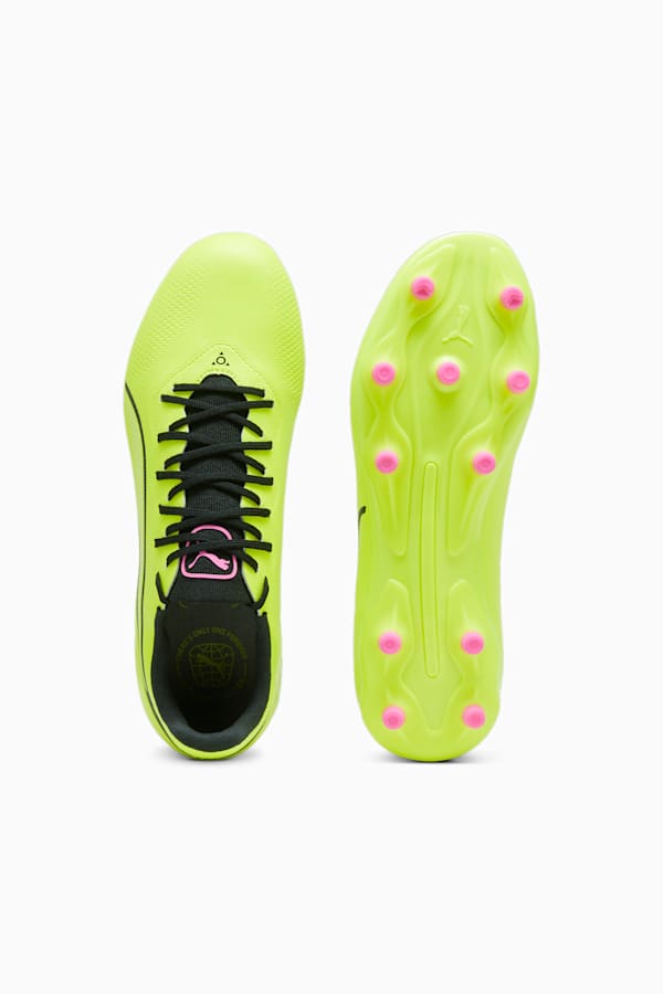 KING PRO FG/AG Women's Football Boots, Electric Lime-PUMA Black-Poison Pink, extralarge