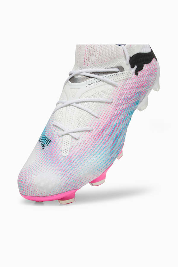 FUTURE 7 ULTIMATE FG/AG Football Boots, PUMA White-PUMA Black-Poison Pink, extralarge