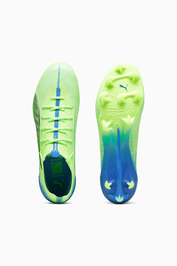 ULTRA 5 ULTIMATE FG Football Boots, Fizzy Apple-PUMA White-Bluemazing, extralarge