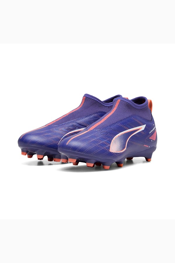 ULTRA 5 MATCH+ Laceless FG/AG Football Boots Youth, Lapis Lazuli-PUMA White-Sunset Glow, extralarge