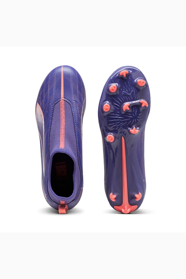 ULTRA 5 MATCH+ Laceless FG/AG Football Boots Youth, Lapis Lazuli-PUMA White-Sunset Glow, extralarge