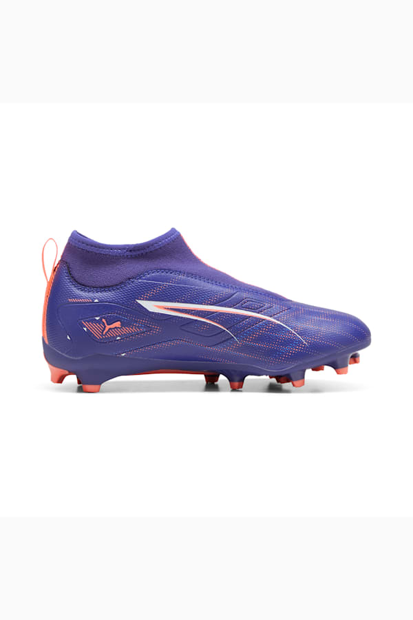 ULTRA 5 MATCH+ Laceless FG/AG Football Boots Youth, Lapis Lazuli-PUMA White-Sunset Glow, extralarge