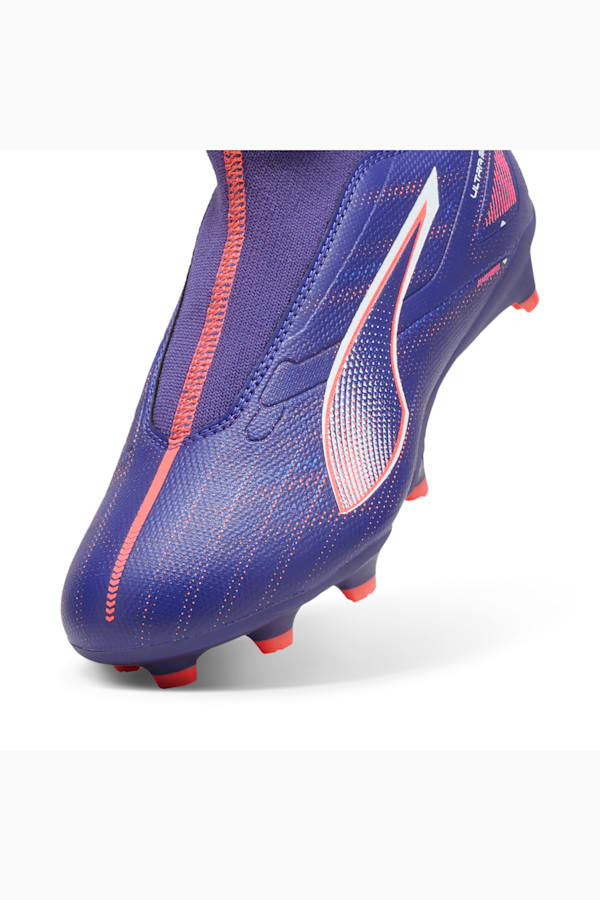 ULTRA 5 MATCH+ Laceless FG/AG Football Boots Youth, Lapis Lazuli-PUMA White-Sunset Glow, extralarge