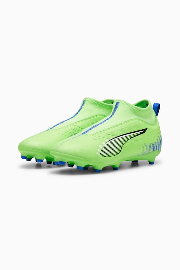 ULTRA 5 MATCH+ Laceless FG/AG Football Boots Youth, Fizzy Apple-PUMA White-Bluemazing, extralarge
