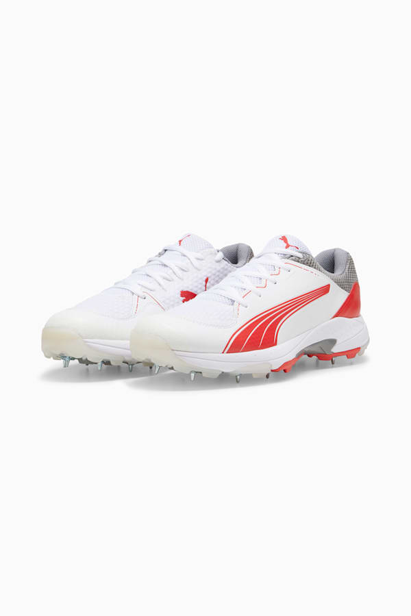 PUMA Spike 24.1 Cricket Shoe, PUMA White-PUMA Red-Stormy Slate, extralarge-GBR