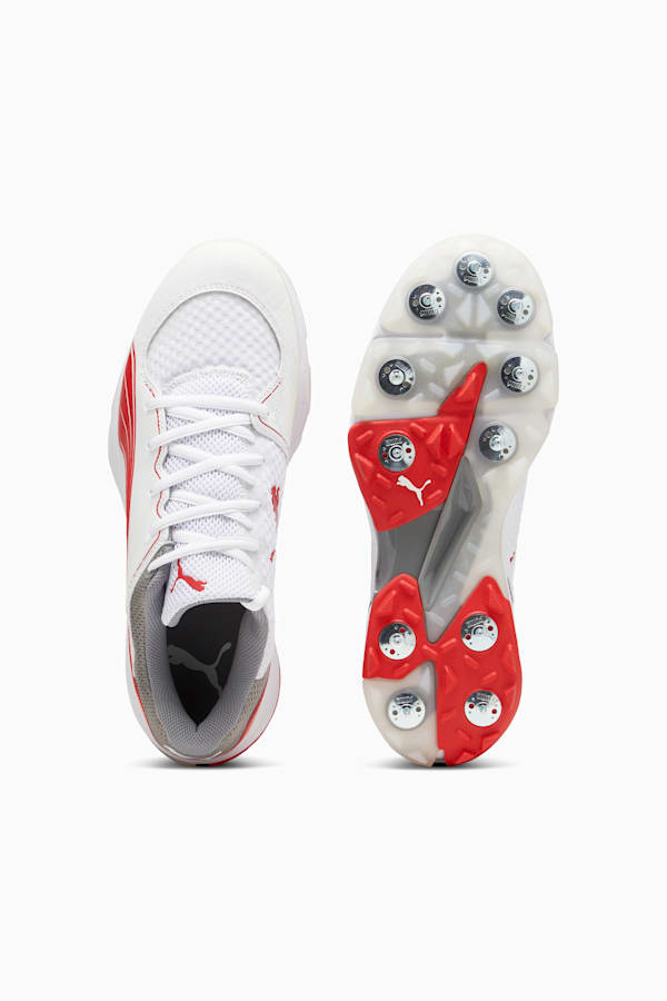 PUMA Spike 24.1 Cricket Shoe, PUMA White-PUMA Red-Stormy Slate, extralarge-GBR