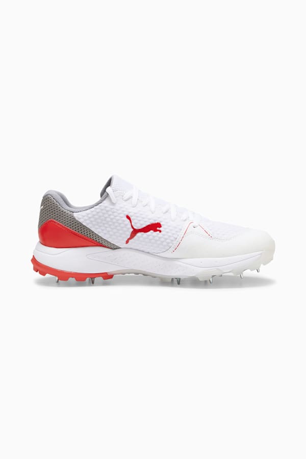 PUMA Spike 24.1 Cricket Shoe, PUMA White-PUMA Red-Stormy Slate, extralarge-GBR