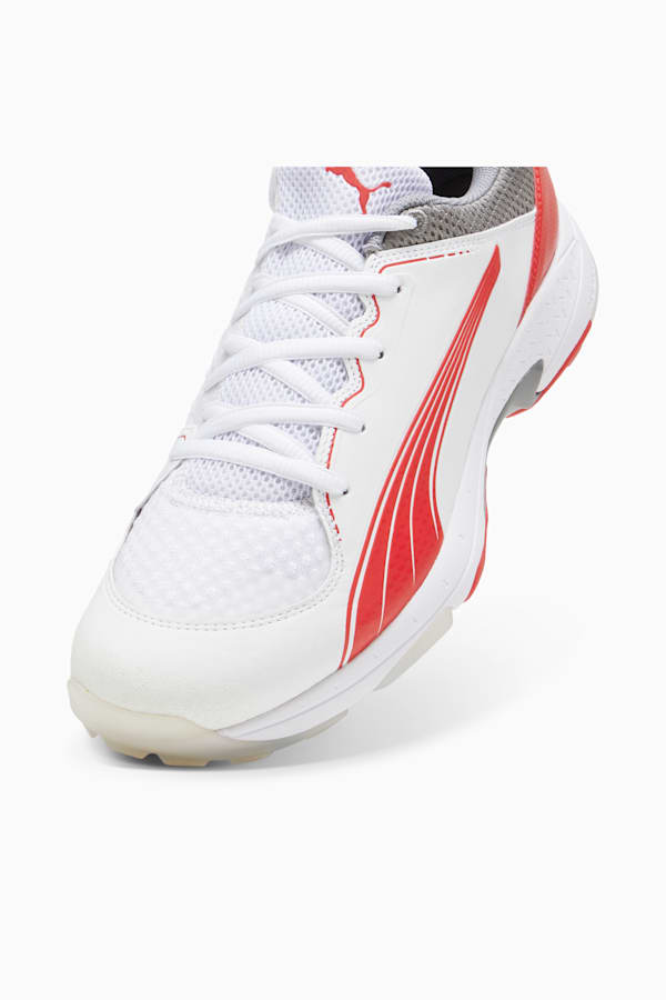 PUMA Spike 24.1 Cricket Shoe, PUMA White-PUMA Red-Stormy Slate, extralarge-GBR