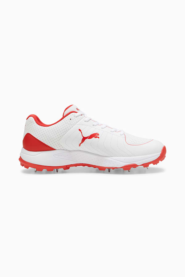 PUMA Spike 24.2 Unisex Ultralight Cricket Shoes, PUMA White-PUMA Red, extralarge-GBR