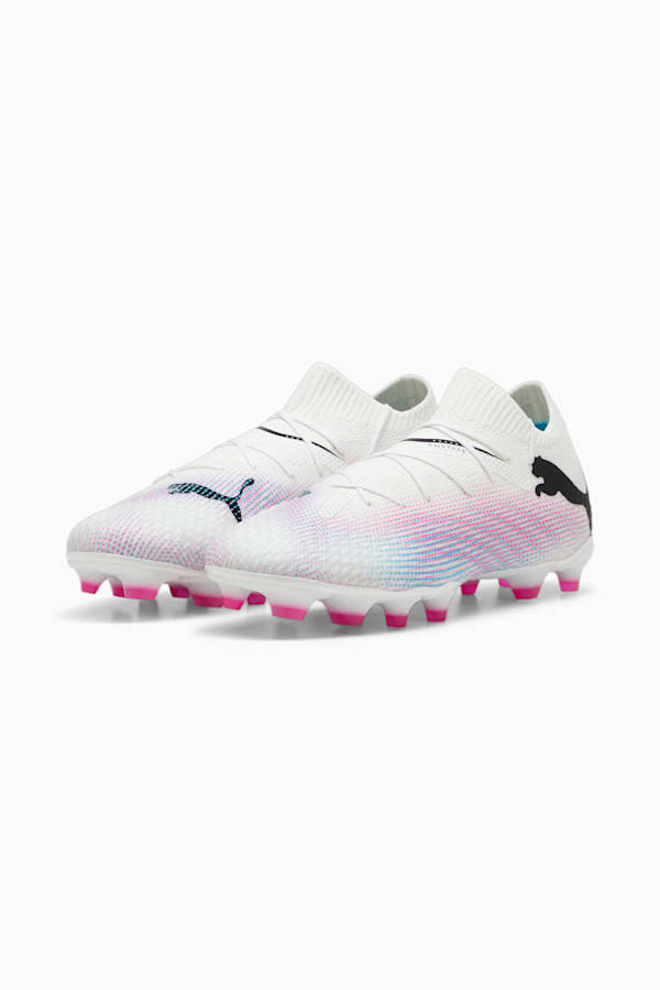 FUTURE 7 PRO FG/AG Football Boots, PUMA White-PUMA Black-Poison Pink, extralarge