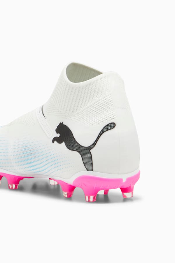 FUTURE 7 MATCH FG/AG Laceless Football Boots, PUMA White-PUMA Black-Poison Pink, extralarge