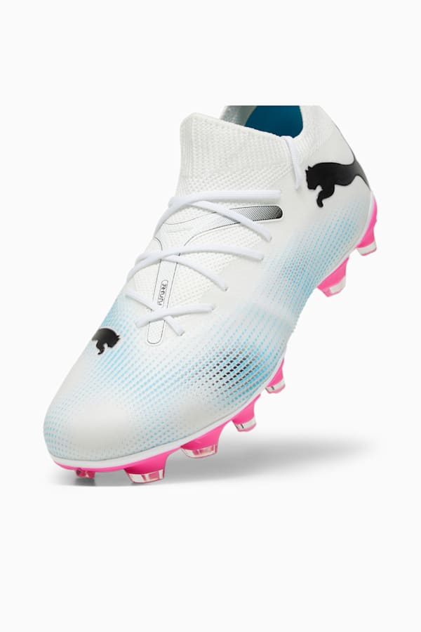 FUTURE 7 MATCH FG/AG Women's Football Boots, PUMA White-PUMA Black-Poison Pink, extralarge