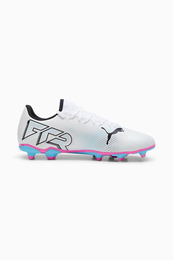 FUTURE 7 PLAY FG/AG Football Boots, PUMA White-PUMA Black-Poison Pink, extralarge