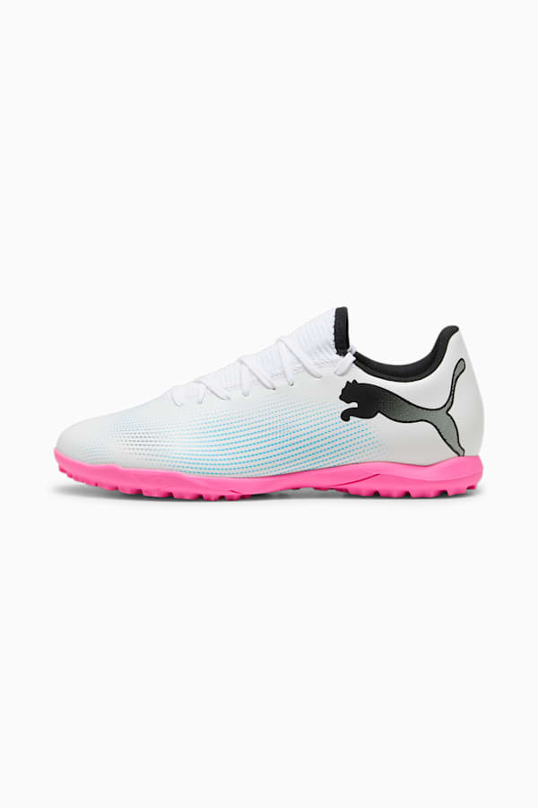 FUTURE 7 PLAY TT Football Boots, PUMA White-PUMA Black-Poison Pink, extralarge