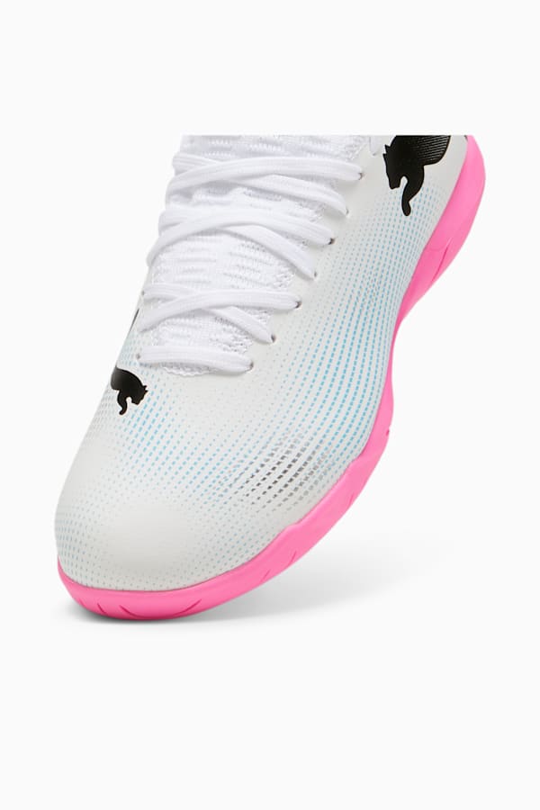 FUTURE 7 PLAY IT Youth Football Boots, PUMA White-PUMA Black-Poison Pink, extralarge