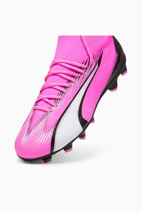 ULTRA PRO FG/AG Youth Football Boots, Poison Pink-PUMA White-PUMA Black, extralarge