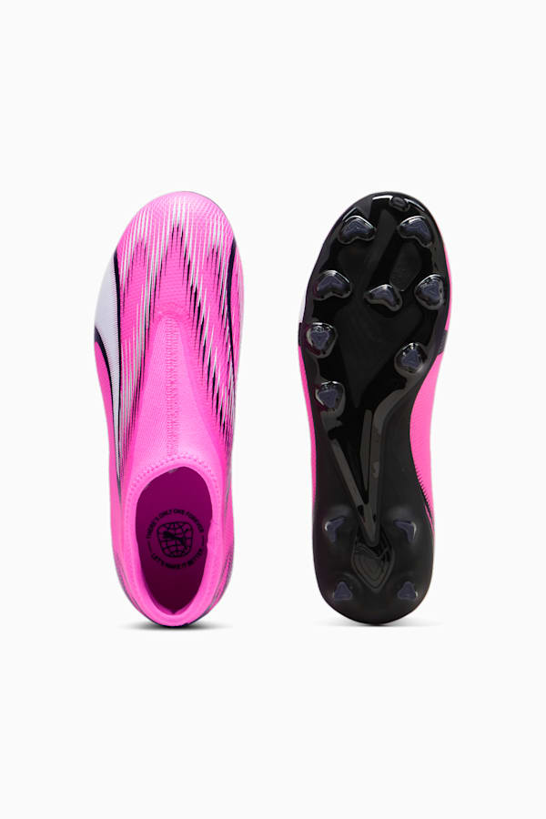 ULTRA MATCH FG/AG Laceless Youth Football Boots, Poison Pink-PUMA White-PUMA Black, extralarge