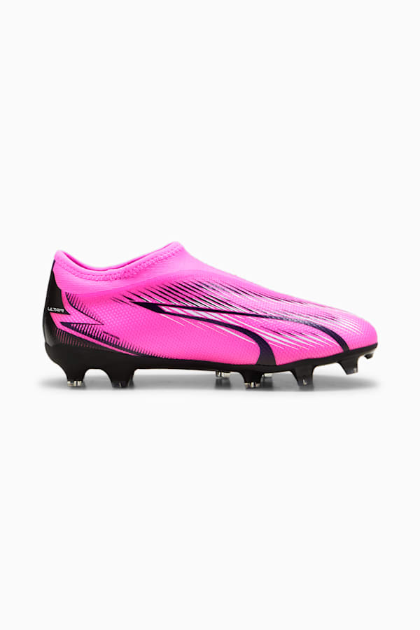 ULTRA MATCH FG/AG Laceless Youth Football Boots, Poison Pink-PUMA White-PUMA Black, extralarge