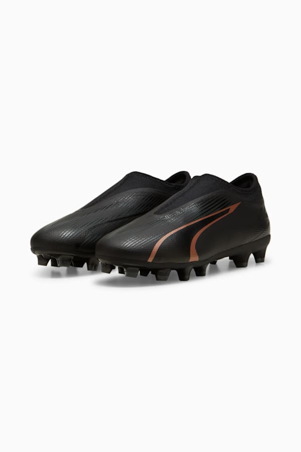 ULTRA MATCH FG/AG Laceless Youth Football Boots, PUMA Black-Copper Rose, extralarge-GBR