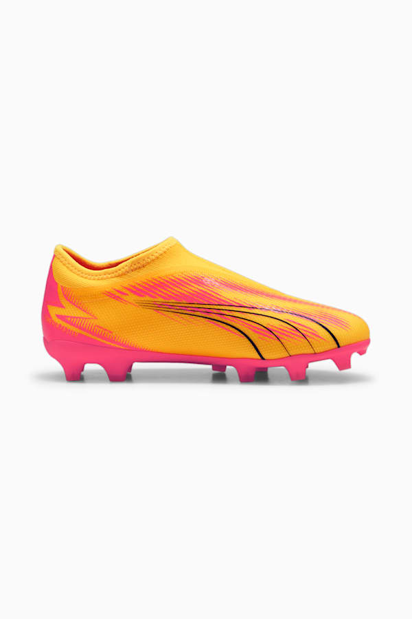 ULTRA MATCH FG/AG Laceless Youth Football Boots, Sun Stream-PUMA Black-Sunset Glow, extralarge