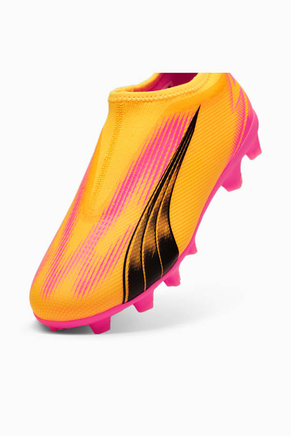 ULTRA MATCH FG/AG Laceless Youth Football Boots, Sun Stream-PUMA Black-Sunset Glow, extralarge
