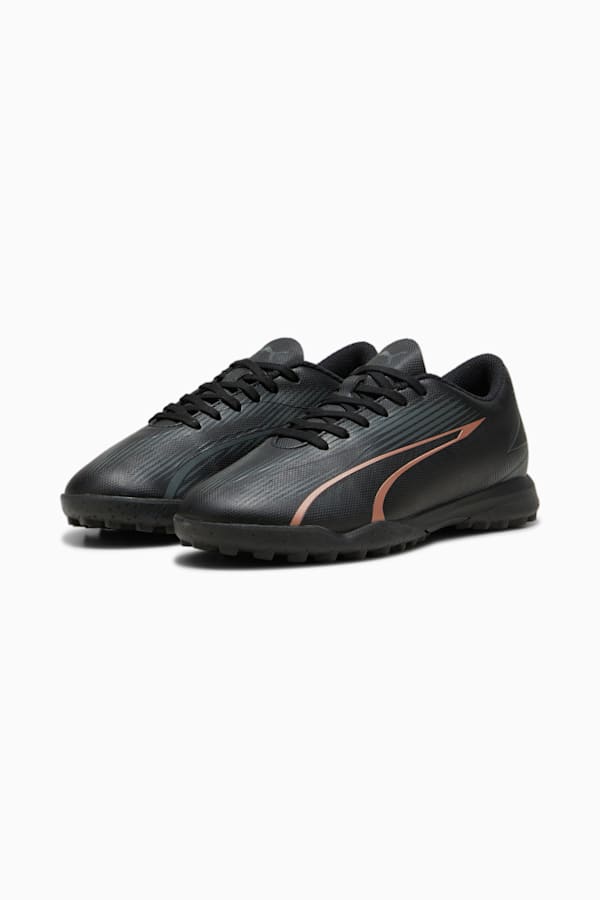 ULTRA PLAY TT Youth Football Boots, PUMA Black-Copper Rose, extralarge