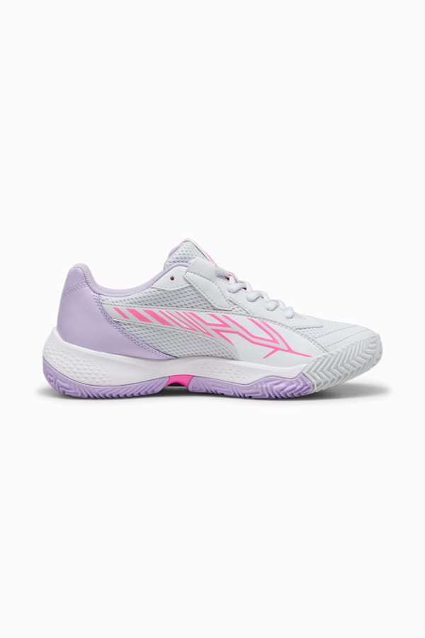 NOVA Court Women's Padel Shoes, Silver Mist-PUMA White-Vivid Violet, extralarge