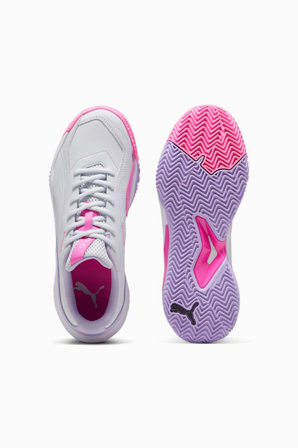 NOVA Smash Women's Padel Shoe, Silver Mist-PUMA White-Vivid Violet, extralarge-GBR