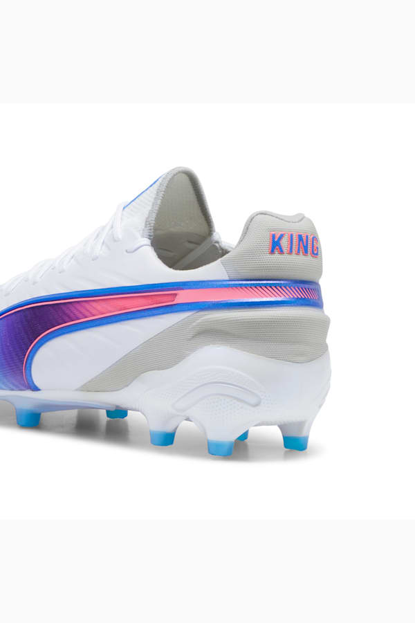 KING ULTIMATE FG/AG Football Boots, PUMA White-Bluemazing-Flat Light Gray-Sunset Glow, extralarge