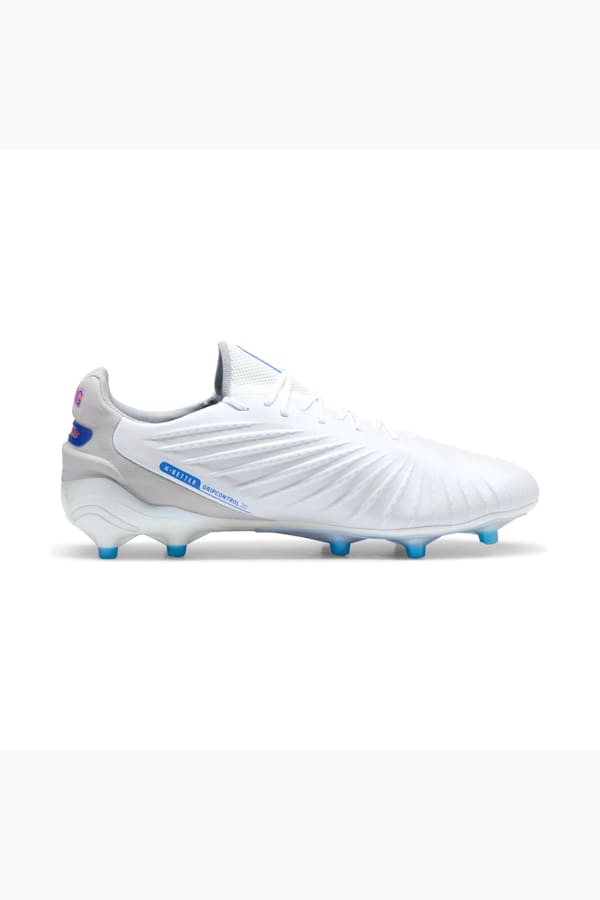 KING ULTIMATE FG/AG Football Boots, PUMA White-Bluemazing-Flat Light Gray-Sunset Glow, extralarge