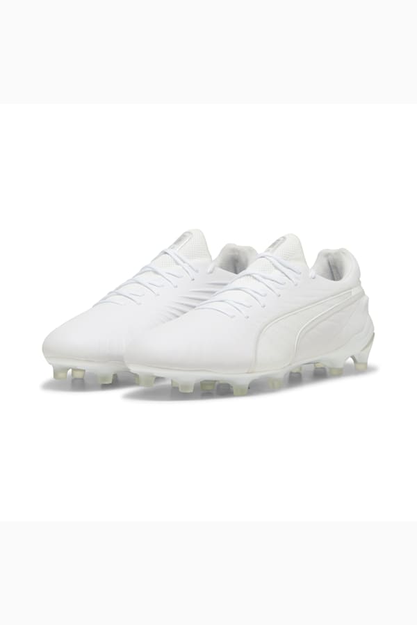 KING ULTIMATE FG/AG Football Boots, PUMA White-PUMA Silver, extralarge