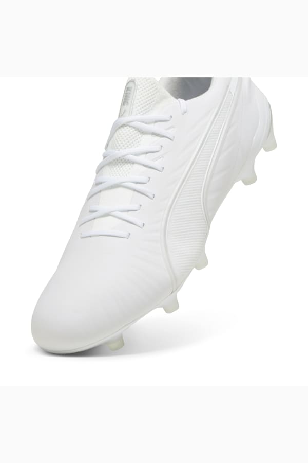 KING ULTIMATE FG/AG Football Boots, PUMA White-PUMA Silver, extralarge