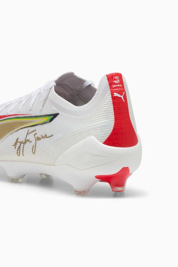 ULTRA 5 ULTIMATE SENNA FG Football Boots, PUMA White-PUMA Gold-PUMA Red, extralarge