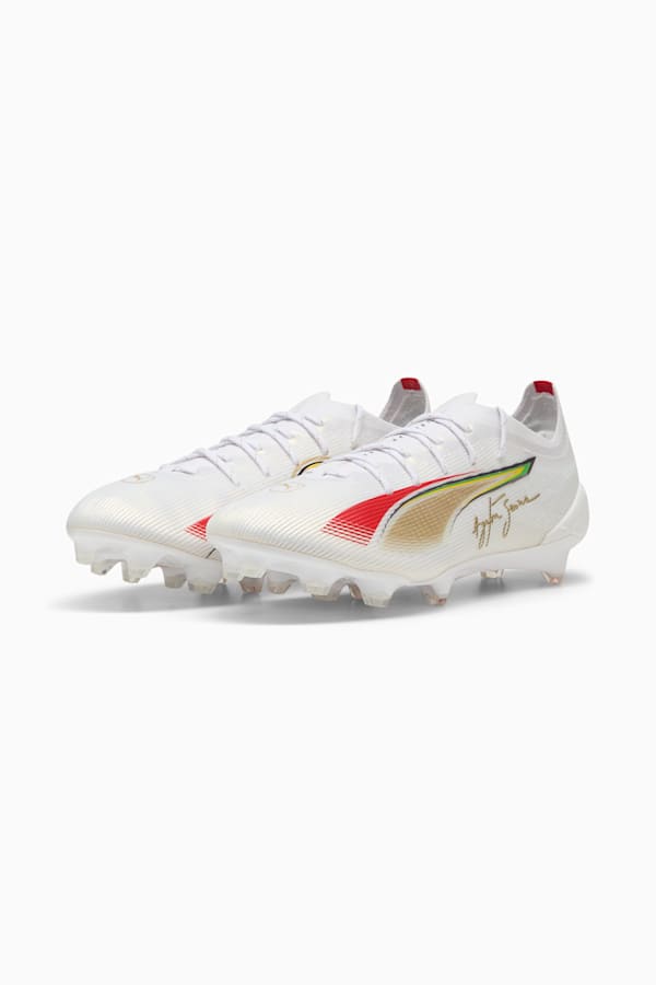 ULTRA 5 ULTIMATE SENNA FG Football Boots, PUMA White-PUMA Gold-PUMA Red, extralarge