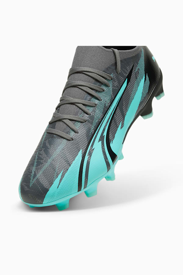 ULTRA MATCH RUSH FG/AG Football Boots, Strong Gray-PUMA White-Elektro Aqua, extralarge