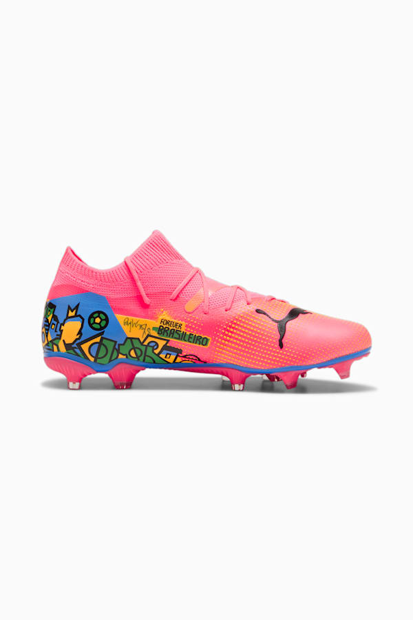 PUMA x NEYMAR JR FUTURE 7 MATCH FG/AG Football Boots, Sunset Glow-PUMA Black-Sun Stream-PUMA Green-Bluemazing, extralarge