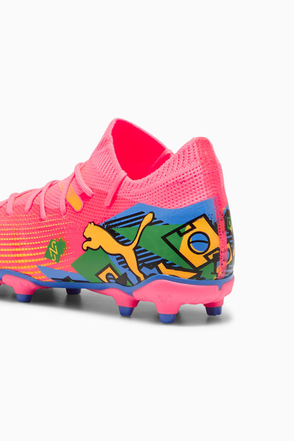 PUMA x NEYMAR JR FUTURE 7 MATCH FG/AG Youth Football Boots, Sunset Glow-PUMA Black-Sun Stream-PUMA Green-Bluemazing, extralarge