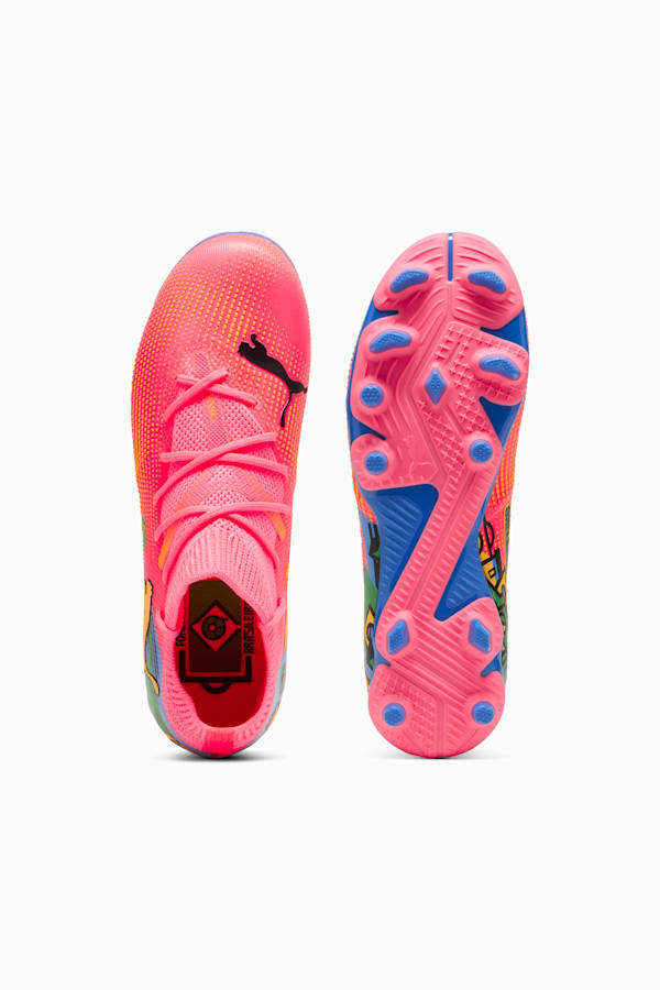 PUMA x NEYMAR JR FUTURE 7 MATCH FG/AG Youth Football Boots, Sunset Glow-PUMA Black-Sun Stream-PUMA Green-Bluemazing, extralarge