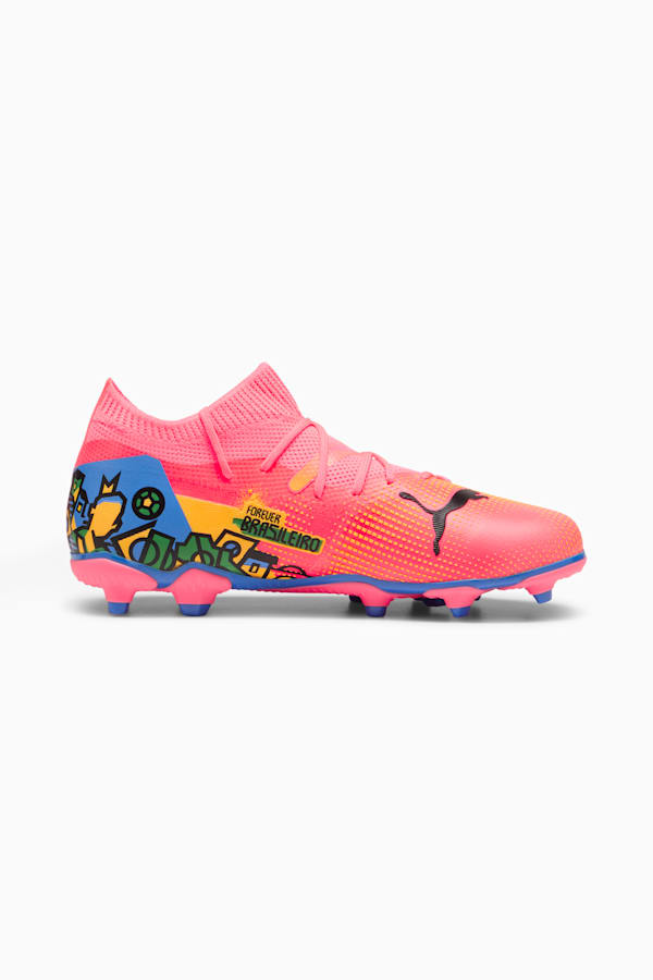 PUMA x NEYMAR JR FUTURE 7 MATCH FG/AG Youth Football Boots, Sunset Glow-PUMA Black-Sun Stream-PUMA Green-Bluemazing, extralarge