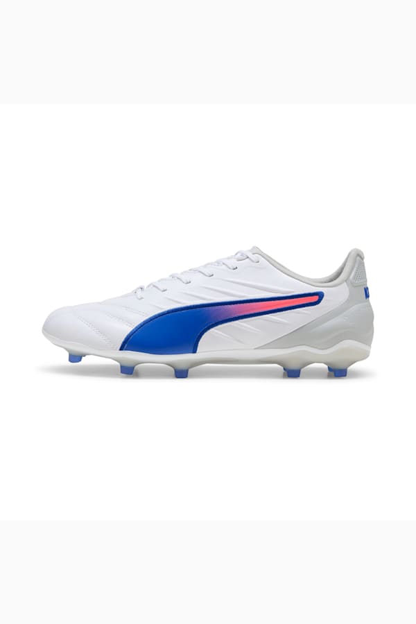 KING PRO FG/AG Football Boots, PUMA White-Bluemazing-Flat Light Gray, extralarge-GBR