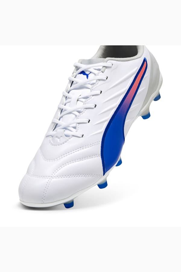 KING PRO FG/AG Football Boots, PUMA White-Bluemazing-Flat Light Gray, extralarge-GBR